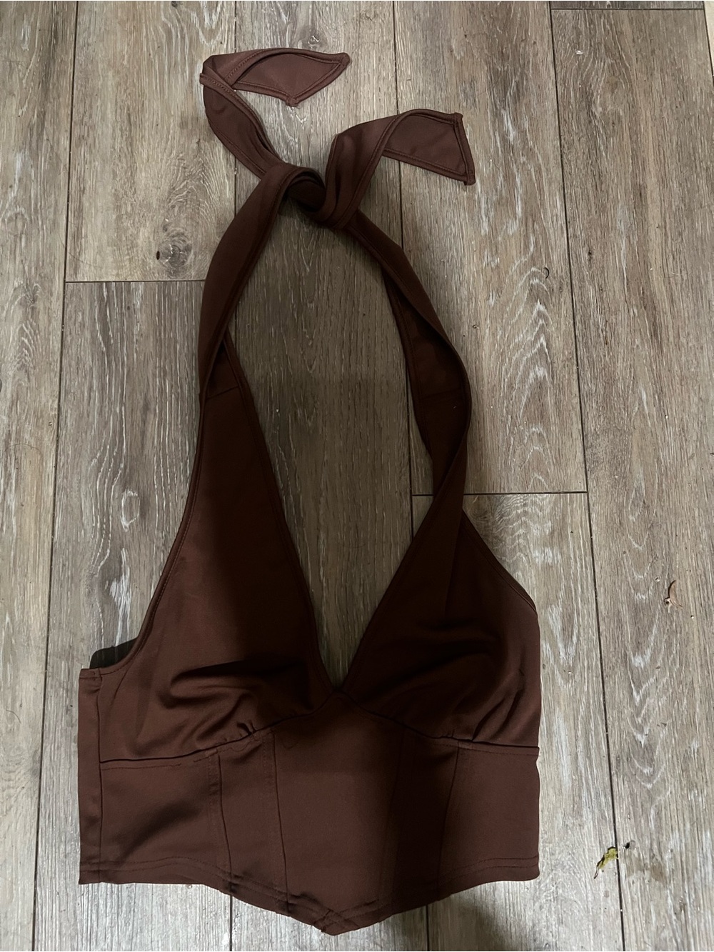 SHEIN Brown Halter Bodysuit Top